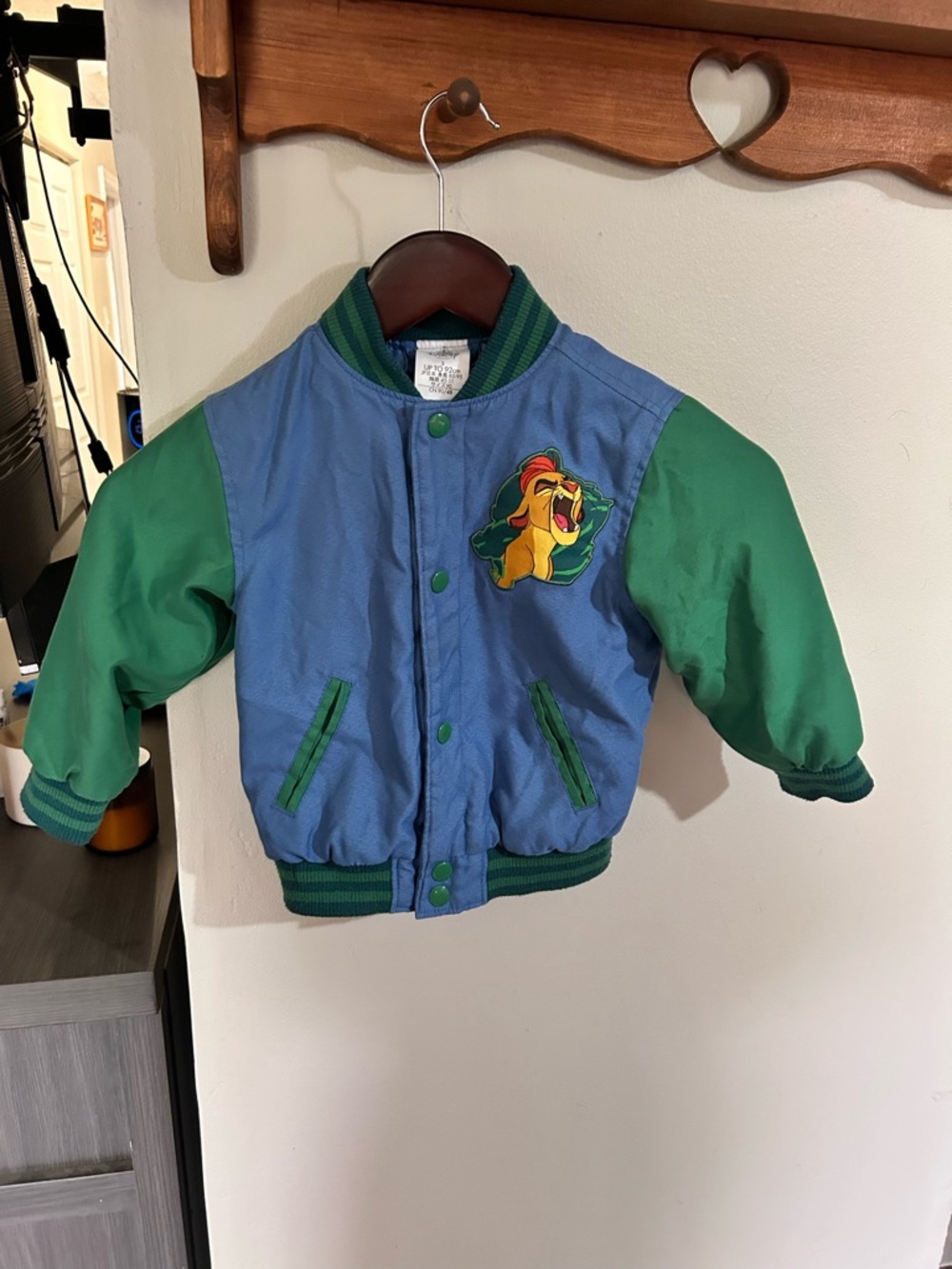 Kids Blue & Green The Lion King Varsity Bomber Jacket
